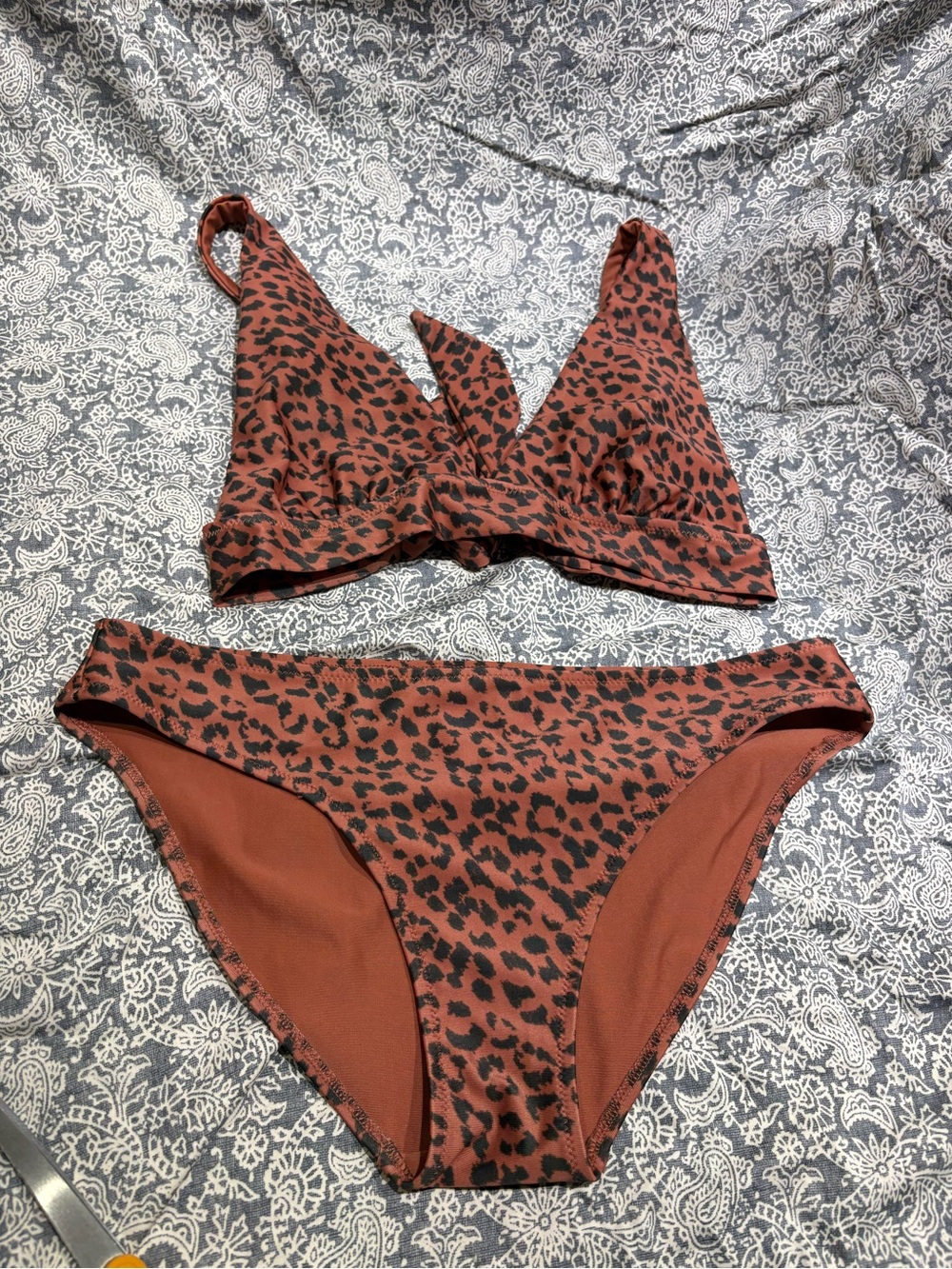 Aerie Brown animal print bikini medium